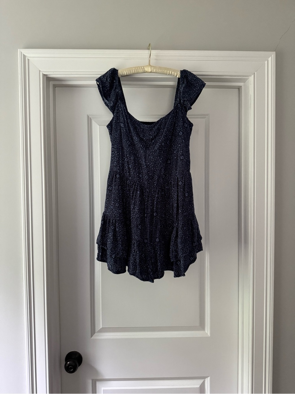 Hollister Navy Blue Ruffled Tank Top